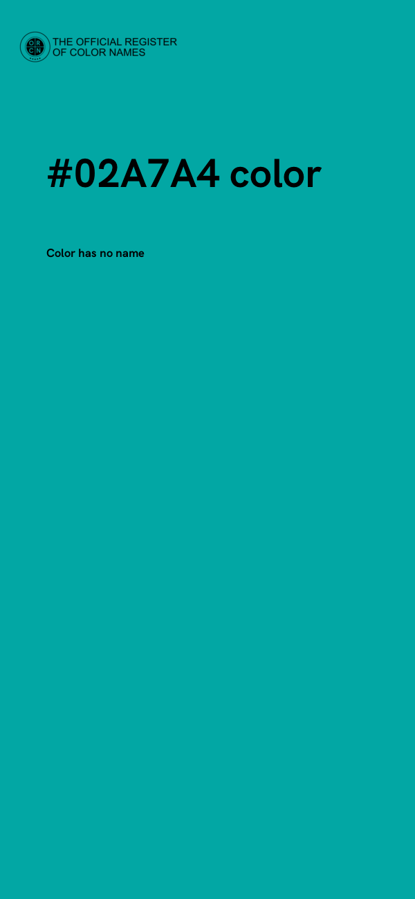 #02A7A4 color image