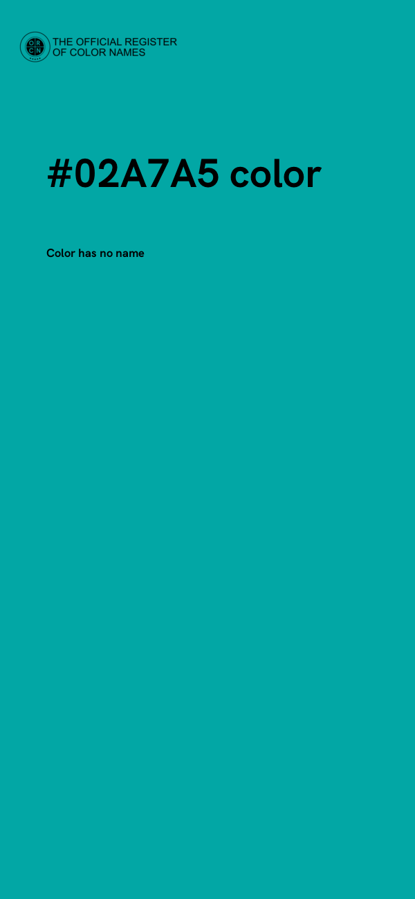 #02A7A5 color image