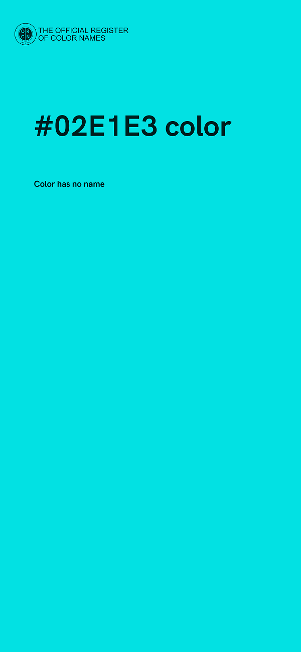 #02E1E3 color image