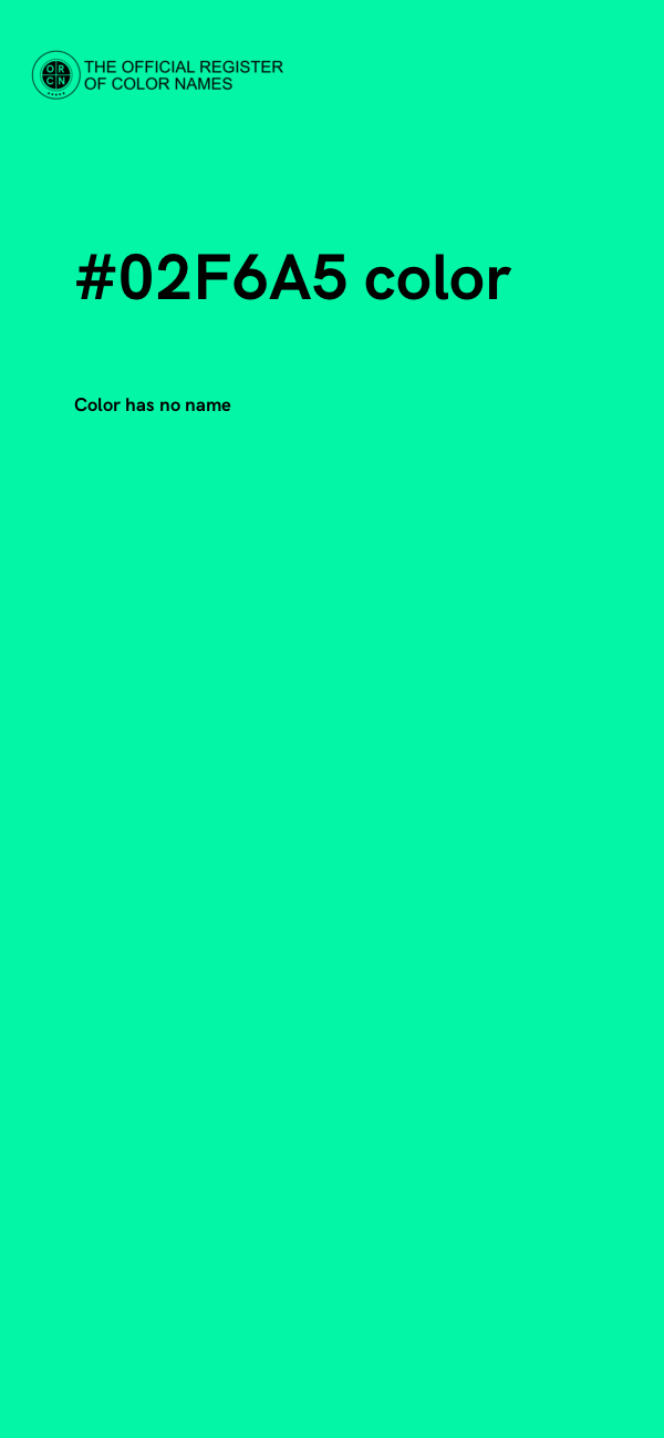 #02F6A5 color image