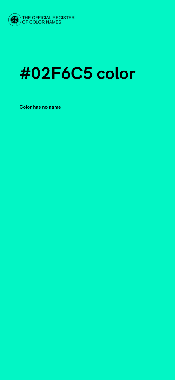 #02F6C5 color image