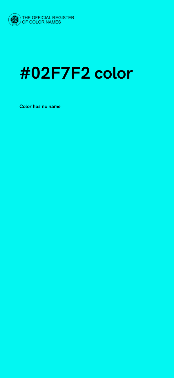 #02F7F2 color image