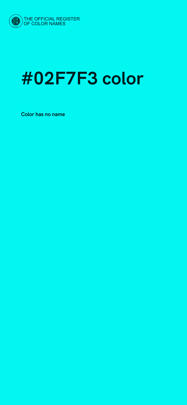 #02F7F3 color image