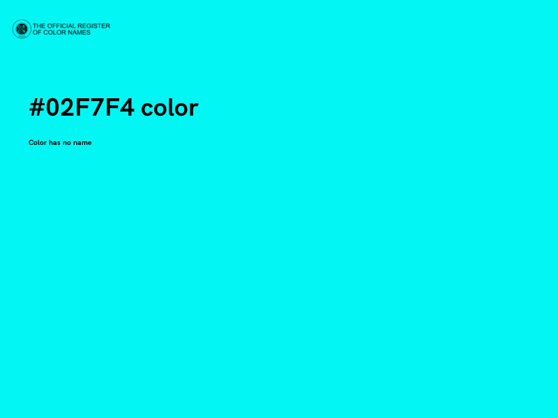 #02F7F4 color image