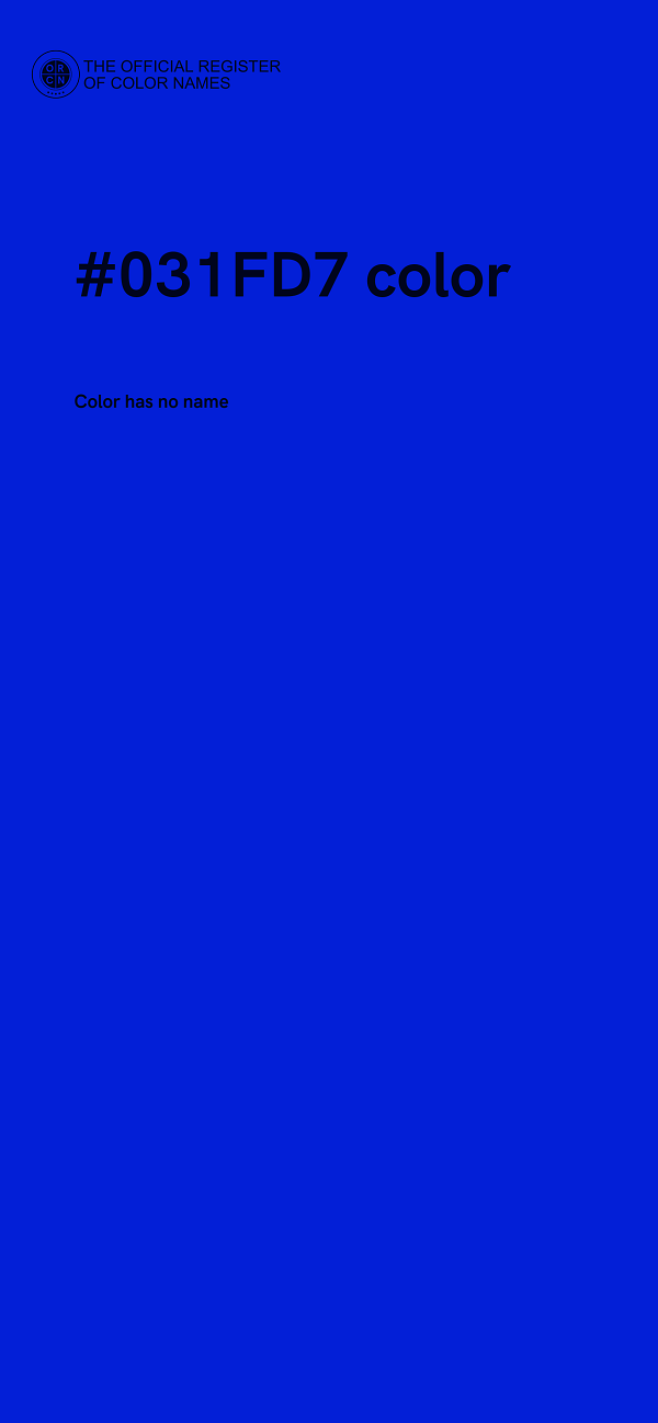 #031FD7 color image
