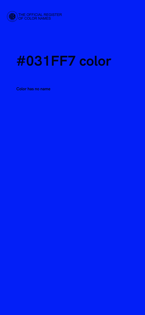 #031FF7 color image