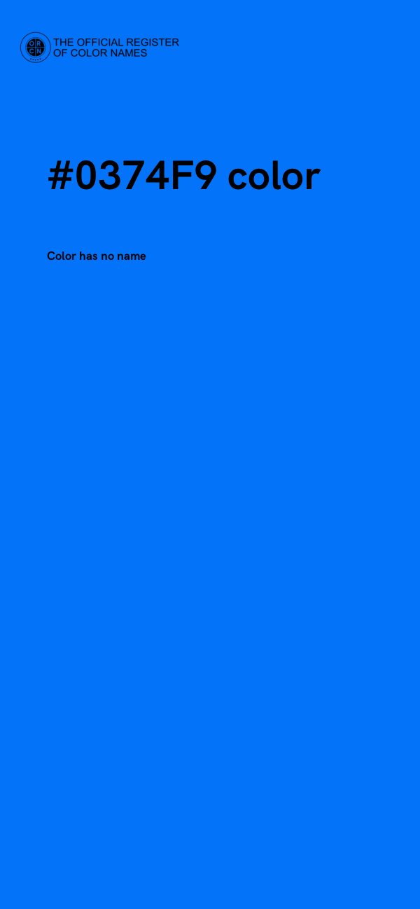 #0374F9 color image