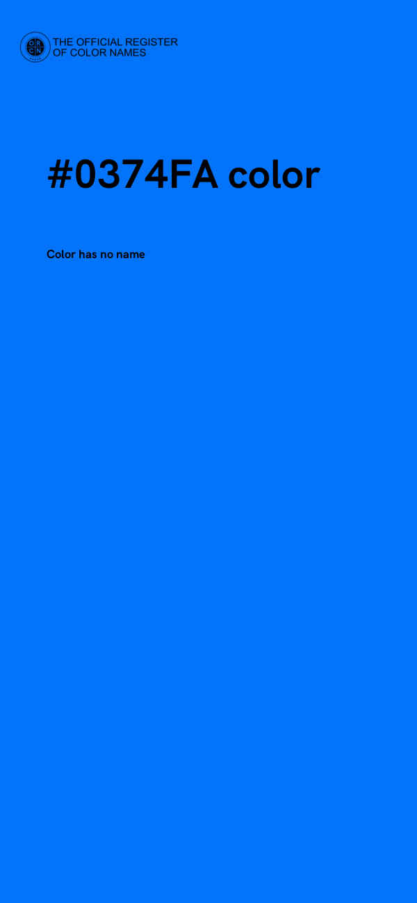 #0374FA color image