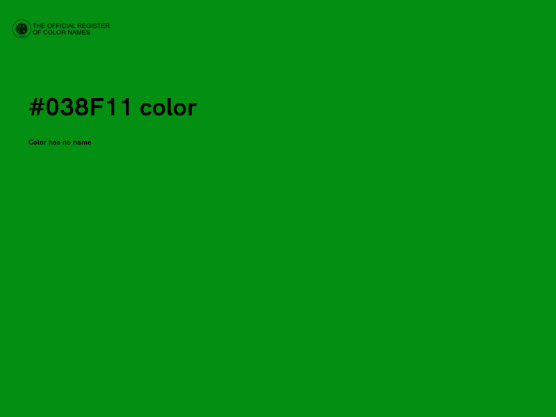#038F11 color image