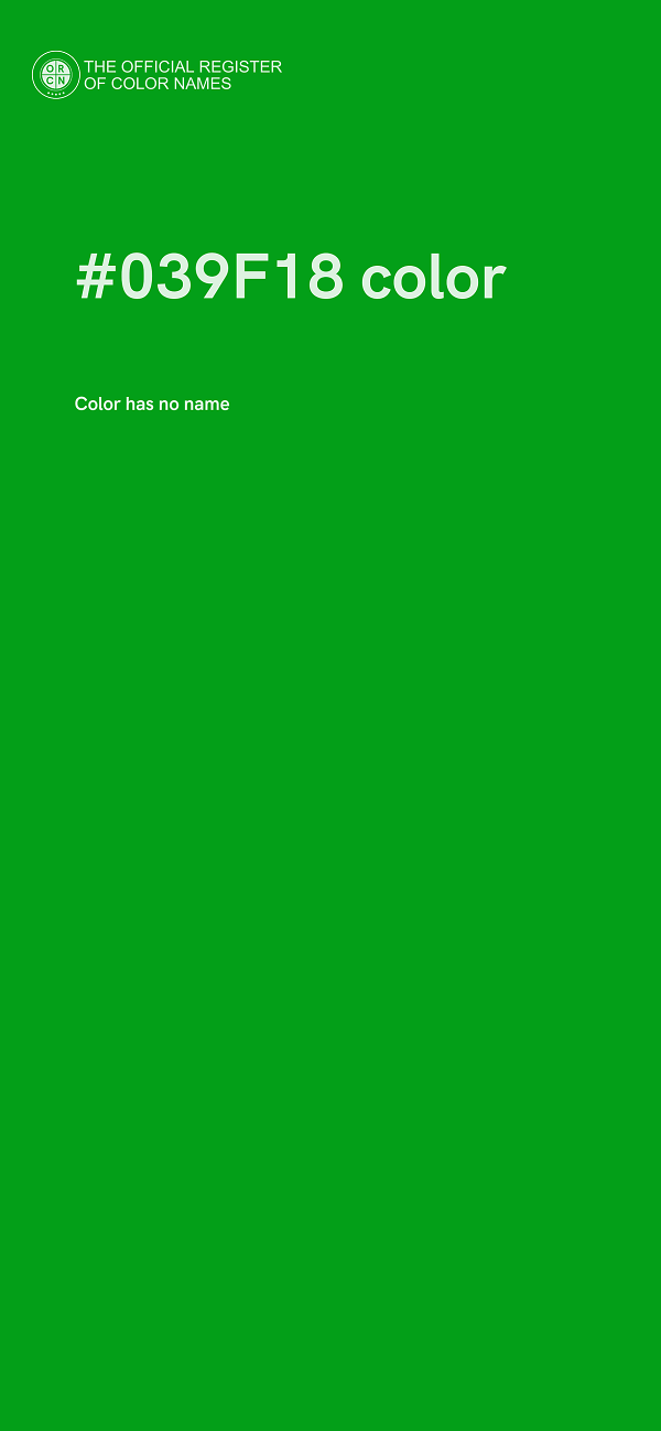 #039F18 color image