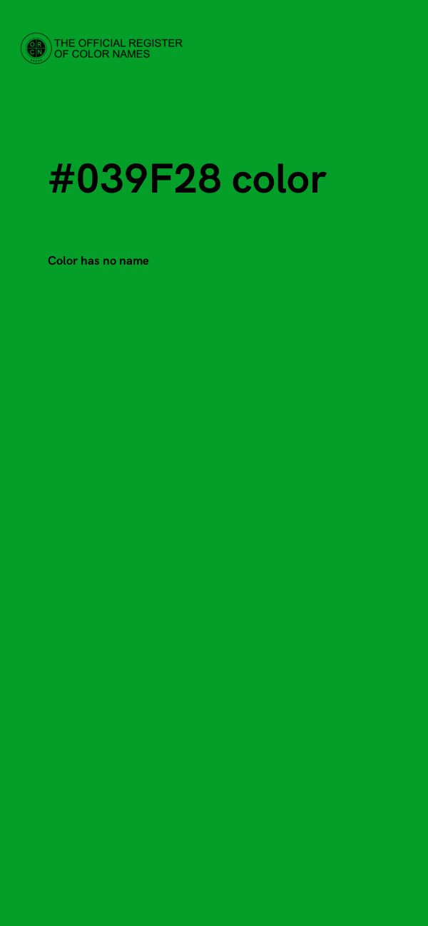 #039F28 color image