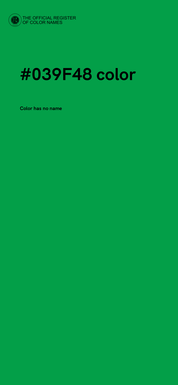 #039F48 color image