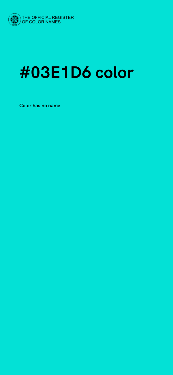 #03E1D6 color image