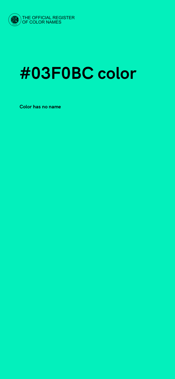 #03F0BC color image