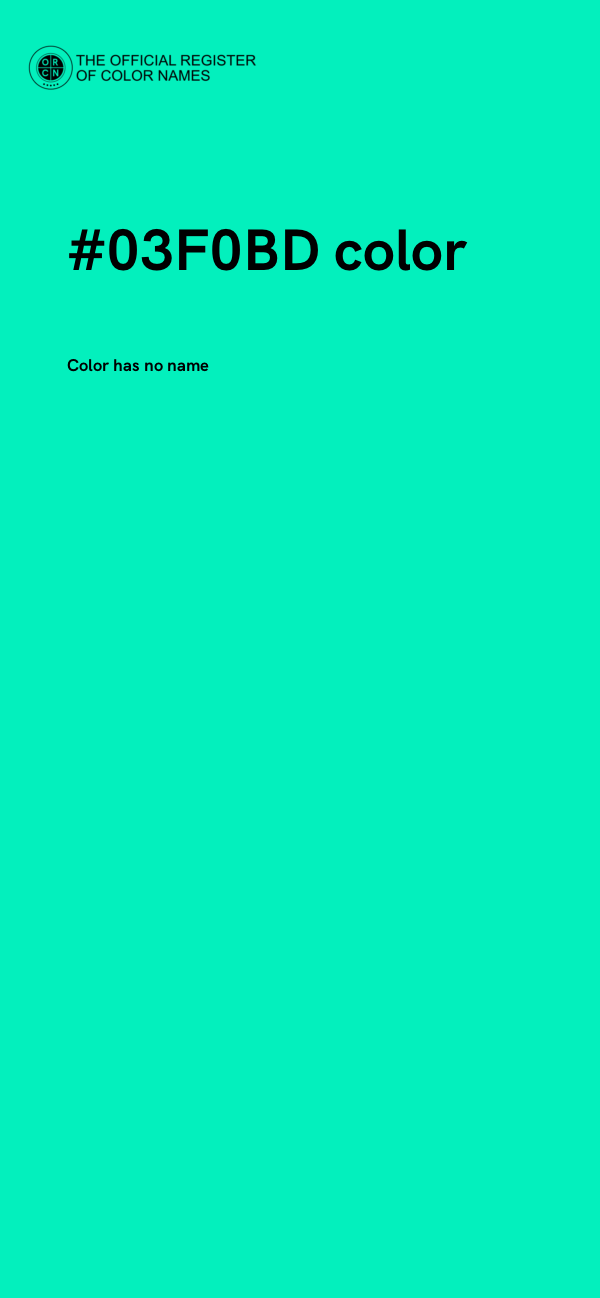 #03F0BD color image