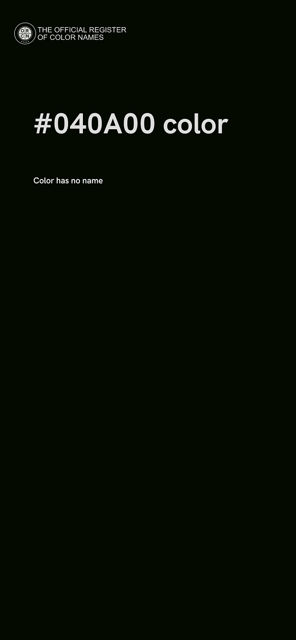 #040A00 color image