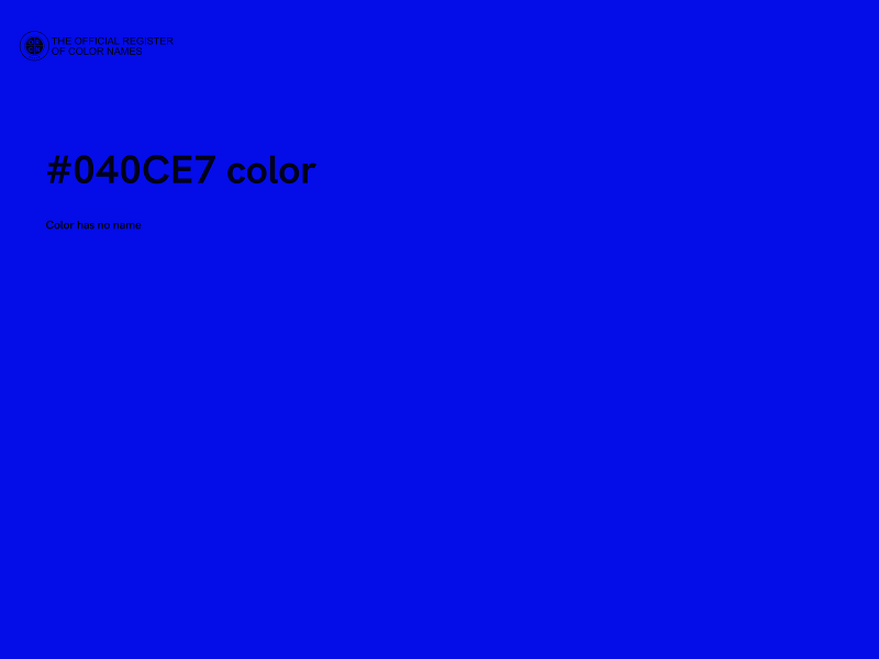 #040CE7 color image