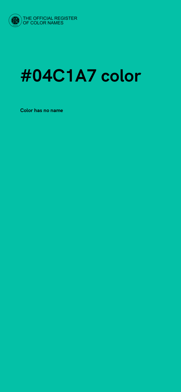 #04C1A7 color image