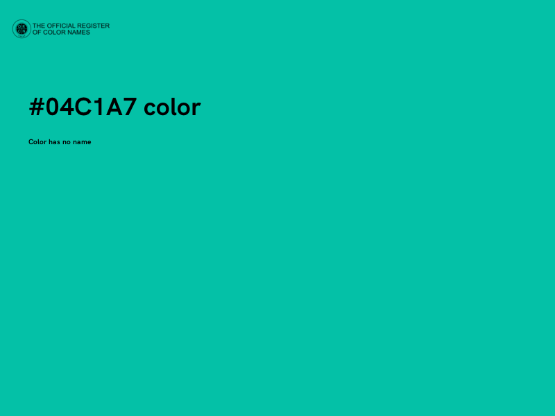 #04C1A7 color image