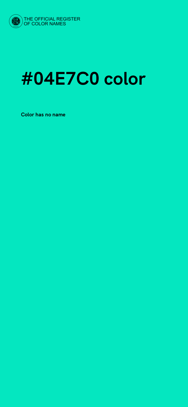 #04E7C0 color image