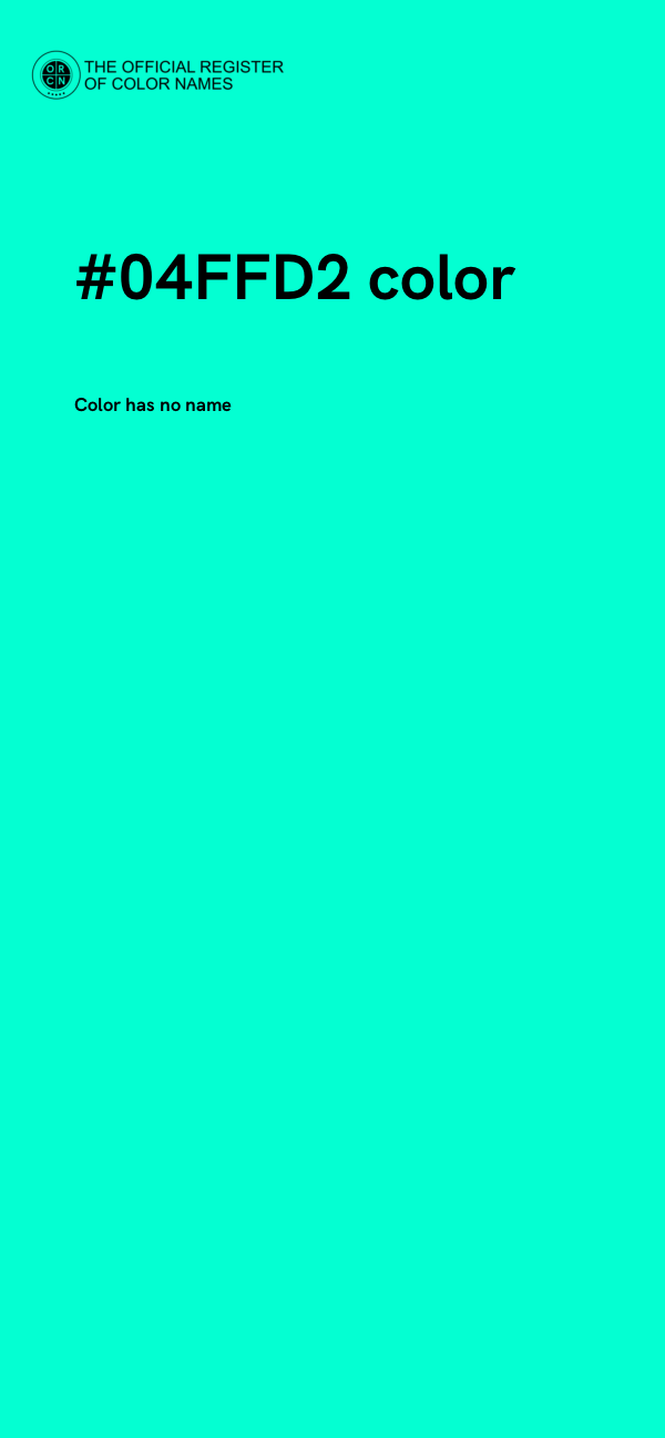 #04FFD2 color image
