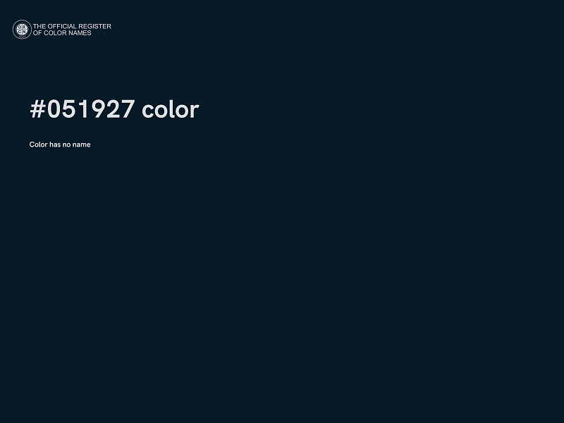 #051927 color image