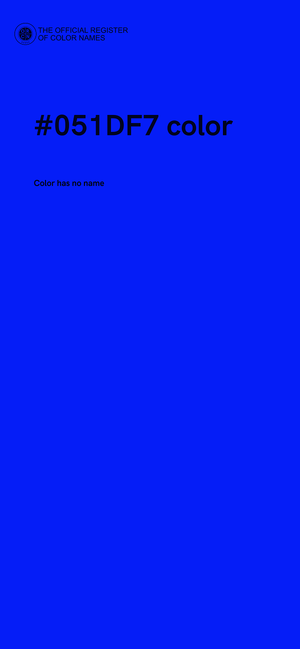 #051DF7 color image