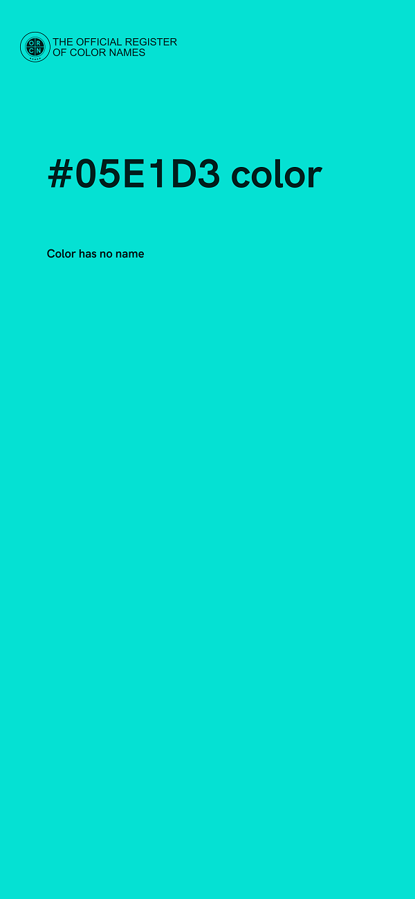 #05E1D3 color image