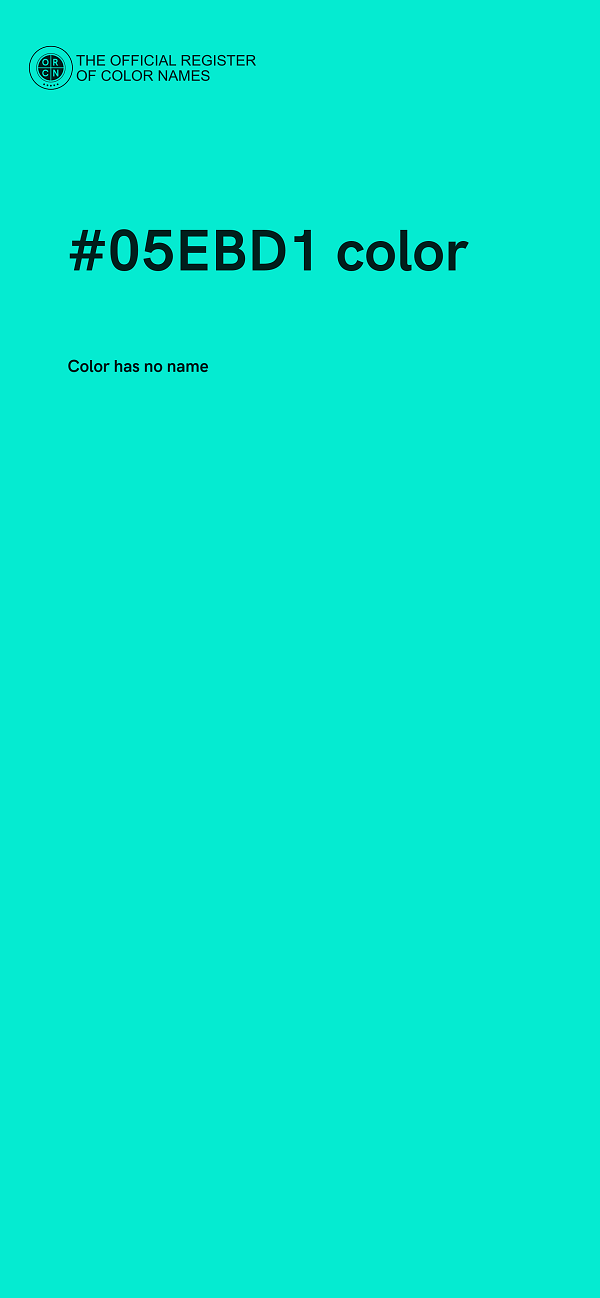 #05EBD1 color image