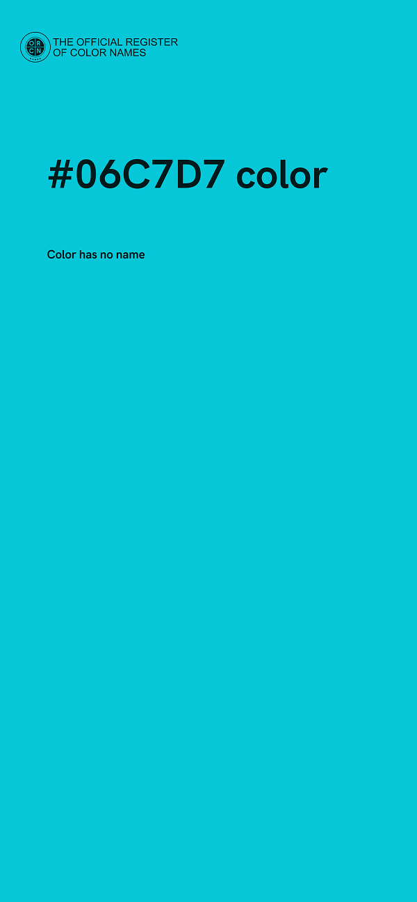 #06C7D7 color image