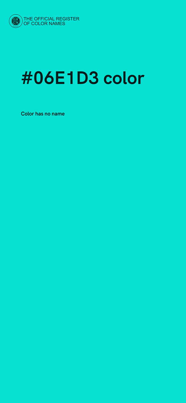 #06E1D3 color image