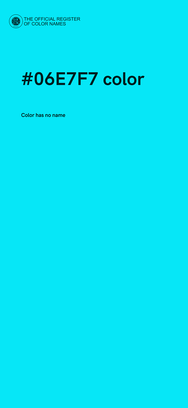 #06E7F7 color image