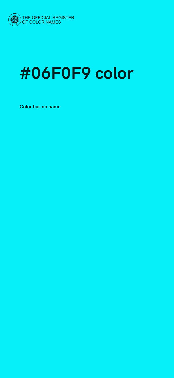 #06F0F9 color image