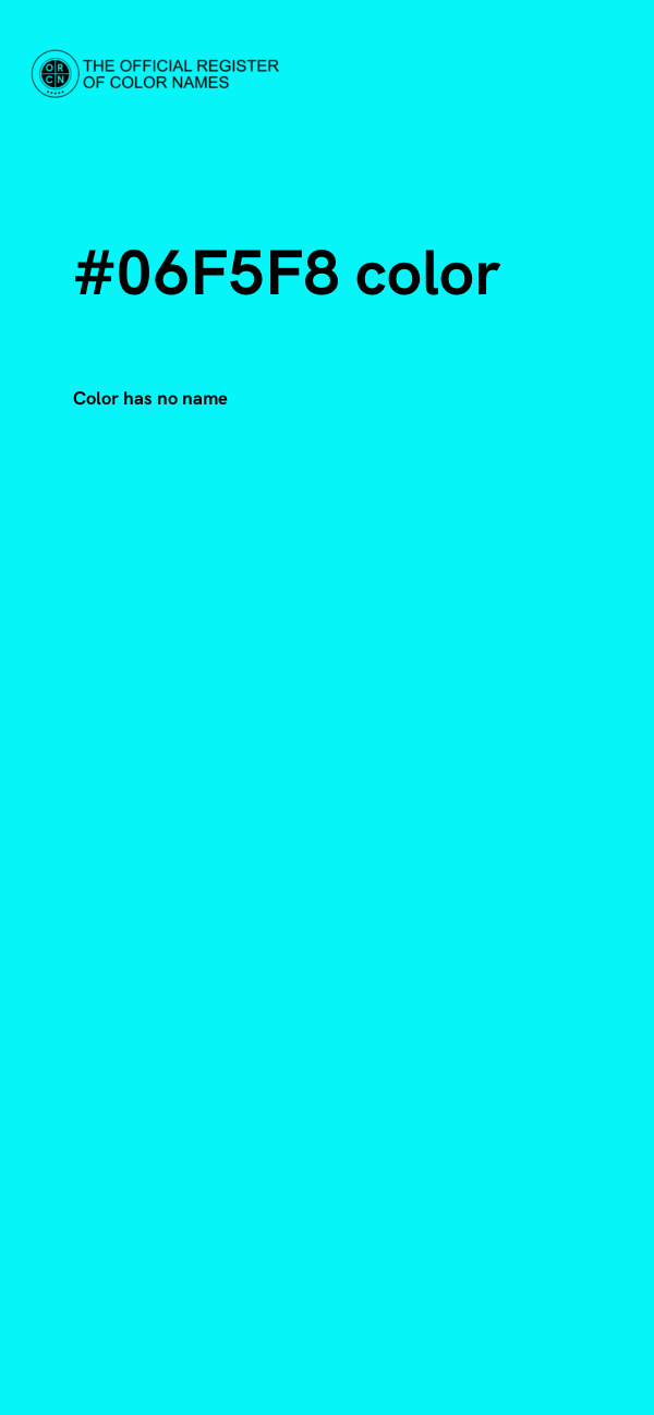 #06F5F8 color image