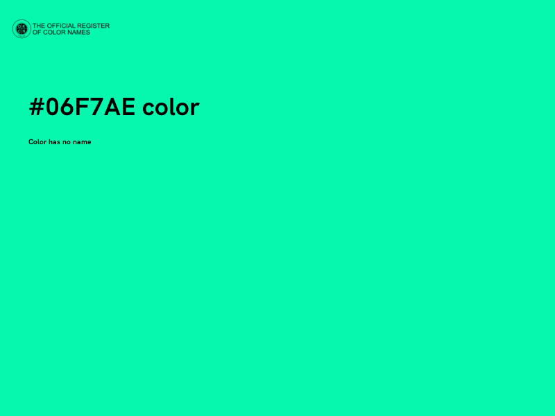 #06F7AE color image