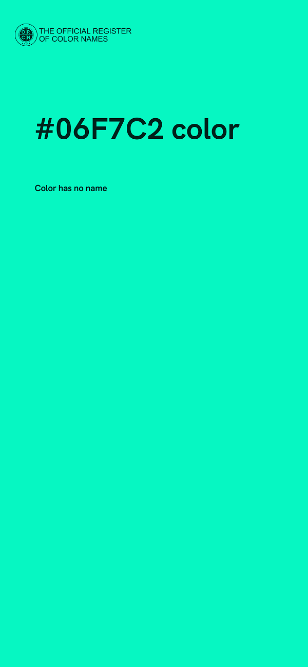 #06F7C2 color image
