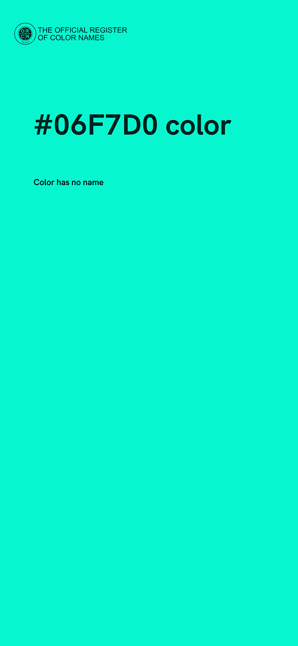 #06F7D0 color image