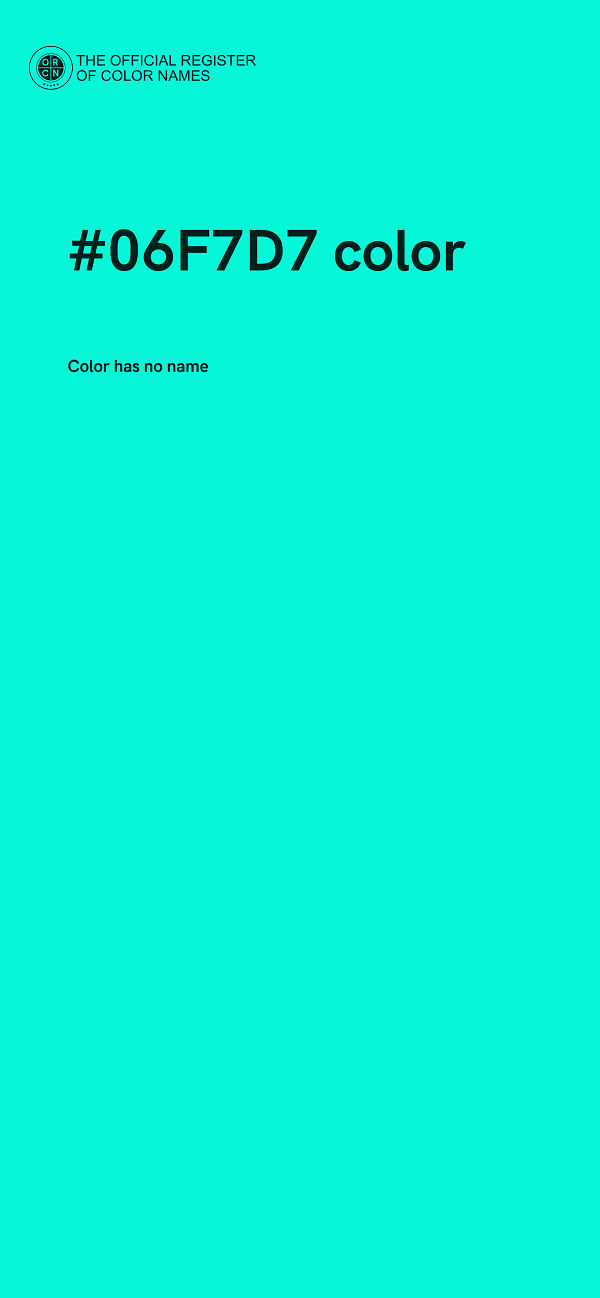 #06F7D7 color image