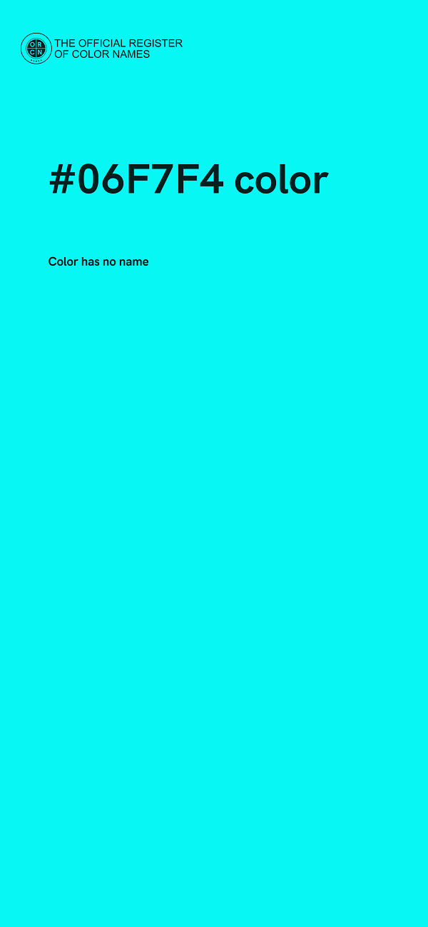 #06F7F4 color image