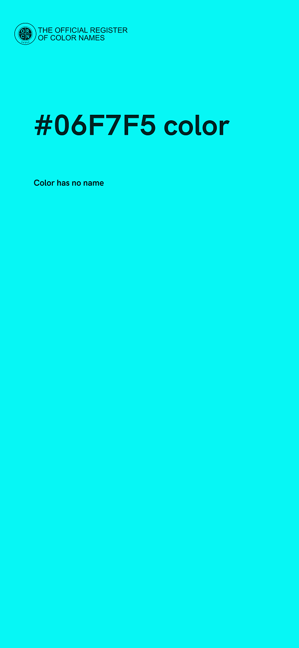 #06F7F5 color image
