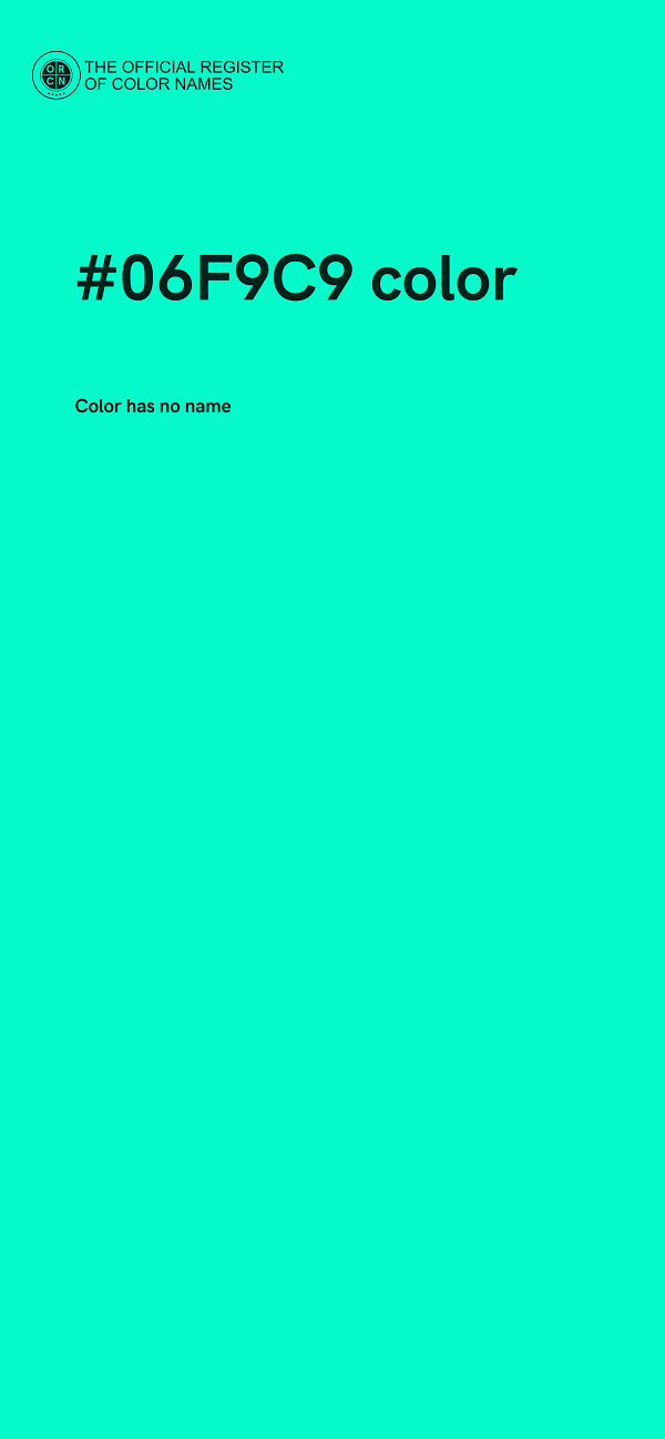 #06F9C9 color image