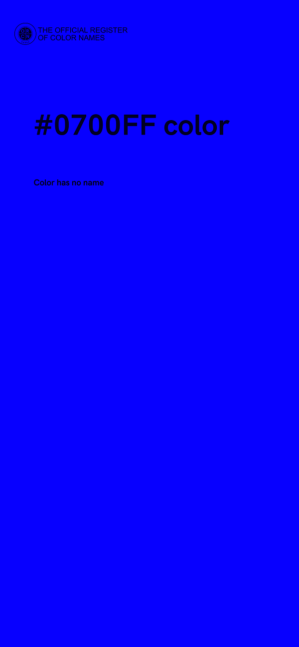 #0700FF color image