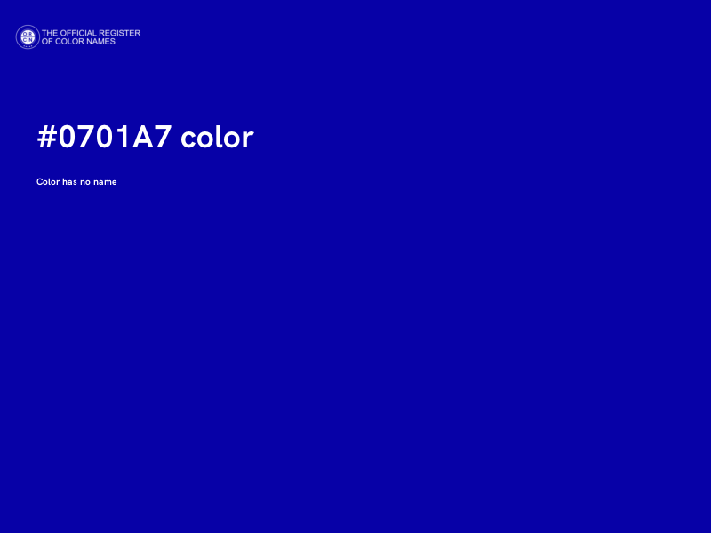 #0701A7 color image
