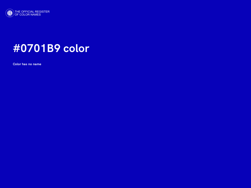 #0701B9 color image