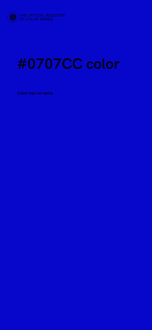 #0707CC color image