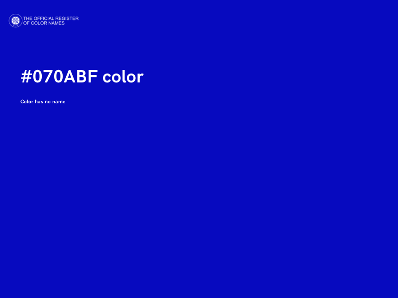 #070ABF color image