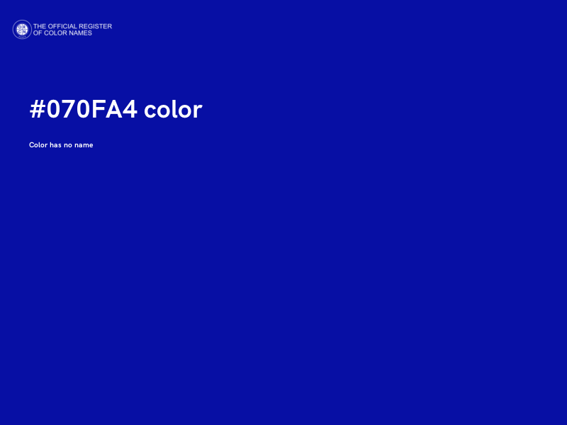 #070FA4 color image