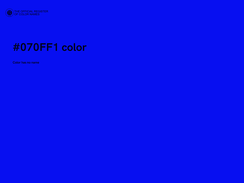#070FF1 color image