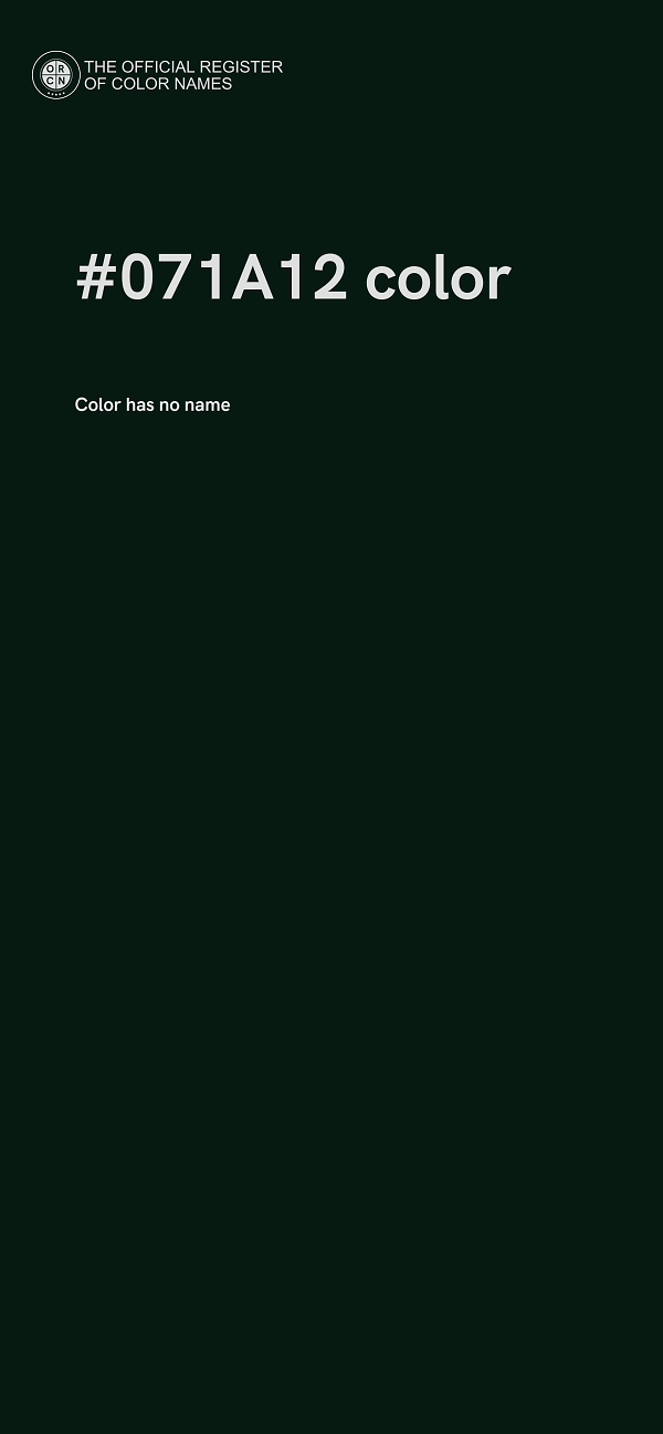 #071A12 color image