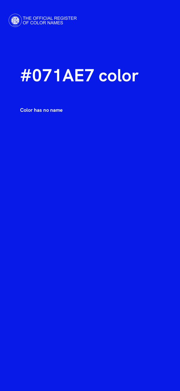 #071AE7 color image